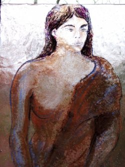 Fused Glass Figure Drawing